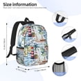 thumbnail image 5 of Goofa Watercolor Sailboat Pattern Lightweight Student Backpack for School, Water-Resistant, Adjustable Straps, Fits 15" Laptop, Multiple Pockets for Books, Accessories, 5 of 6