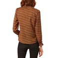 thumbnail image 3 of Allegra K Women's Ruffle V Neck Geometric Printed Puff Sleeve Top, 3 of 6