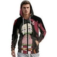 thumbnail image 2 of Kamado Nezuko Jacket Casual Oversized Hoodie Stylish Zipper Hooded Sweatshirt Warm Loose Outerwear 4XL, 2 of 8