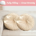 thumbnail image 5 of Velvet Round Decorative Pillow for Couch 15-Inch (Cream), 5 of 7