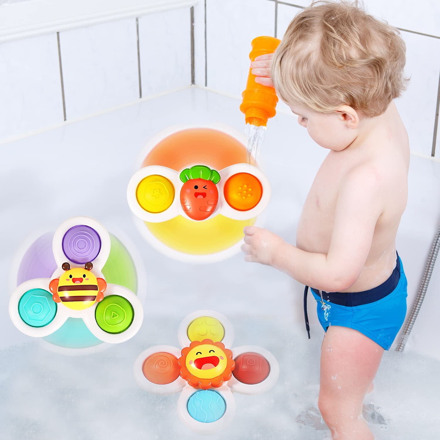 3PCS ALASOU Suction Cup Spinner Toys for 1 Year  