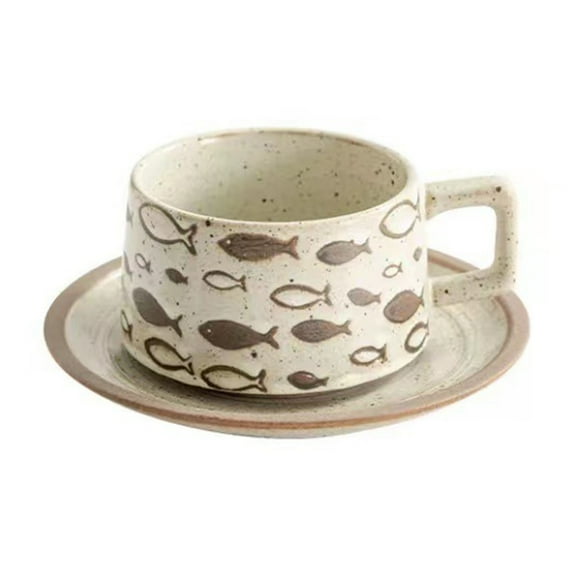220ml coffee cup, ceramic tea cup with handle, ceramic coffee cup, retro coffee cup, coffee cup, suitable for dishwasher, microwave, breakfast, coffee, afternoon tea