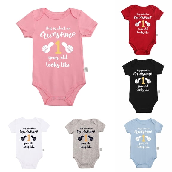 MEZZALL Child Soft Baby Bodysuit Romper For Boys First Birthday And Everyday Wear O-Neck Short Sleeve Relaxed Fit Onesies
