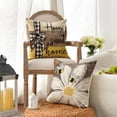 thumbnail image 4 of Home Sweet Home Bee Daisy Throw Pillow Covers, 18 x 18 Inch Love Lives Here Spring Summer Stripes Polka Dots Cushion Case for Sofa Couch Set of 4, 4 of 6