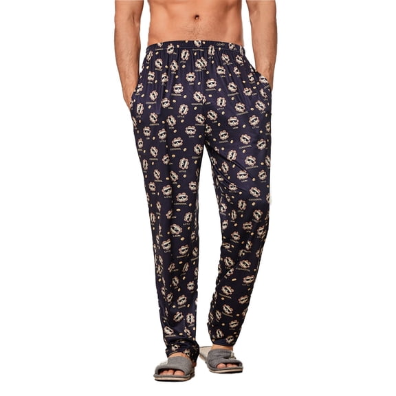 New men's fun-print casual loose-fitting long pants suitable for all seasons and can be worn as home pants