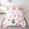 thumbnail image 2 of jejeloiu Cartoon Gingerbread Man 7-Piece Twin Bedding Sets,Chic Christmas Tree Bedding Comforter Set,Xmas Theme Dessert Candy Cane Sheet Sets For Girl Kids,Breathable Home Decor Reversible, 2 of 8