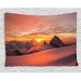 thumbnail image 1 of Lake House Decor Tapestry, Sunrise in Swiss Alps with Magical View of Mountain Natural Paradise, Wall Hanging for Bedroom Living Room Dorm Decor, 60W X 40L Inches, White Yellow , by Ambesonne, 1 of 2