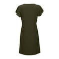 thumbnail image 5 of Afdoent Dresses for Women Summer Ladies Beach Dress Loose Fit Deep V Neck Mini Dress With Ruffled Sleeves For Relaxed Style Leisure, 5 of 6