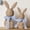 Blue Bow, variant on Easter Rattan Effect Resin Bunnies with Light Green Bow, 2Pcs Large & Small Easter Decorations Bunny Figurines Set, Farmhouse Spring Table Centerpiece Decor for Home  Easter Decorations