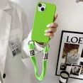 thumbnail image 2 of Silicone iPhone Case with Phone Lanyard, Long Crossbody Strap, Universal Lanyard Neck Strap Protective Case Cover (Mint Green, iPhone 13 Pro Max), 2 of 12
