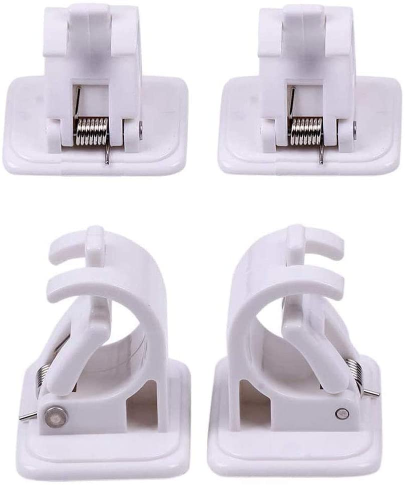 ADICOM 4PCS Nail-Free Adjustable Rod Bracket Holders Self-Adhesive Curtain Rod Bracket Drapery Hook Holders Fixing Rod Fixings Rod Holder Adhesive Towel Rod Hooks Curtain Pole Wall Brackets