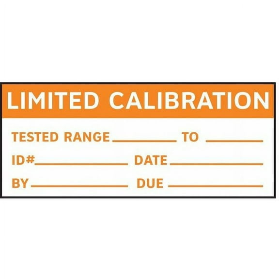 Stranco Calibration Label, ENG, Orange/White, PK350 TC-21010