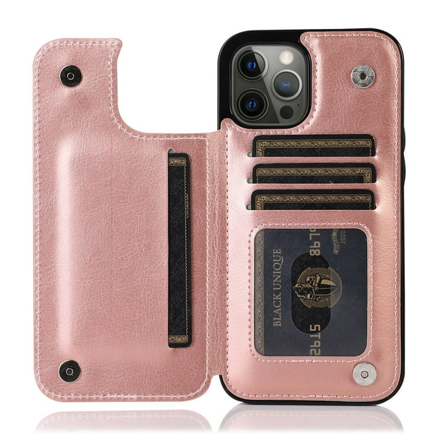 Funda Retro de cuero PU con tapa para iPhone 14 13 12 11 Pro Max Mini SE X XR XS Max 8 7 6 6S Plus, billetera con ranuras para tarjetas
