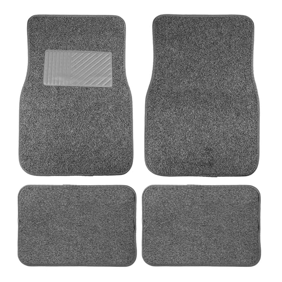 Set of 4 Car Floor Liners Mats PVC Flocking Technology All Season Protective Nonslip Base for Cars SUVs Trucks