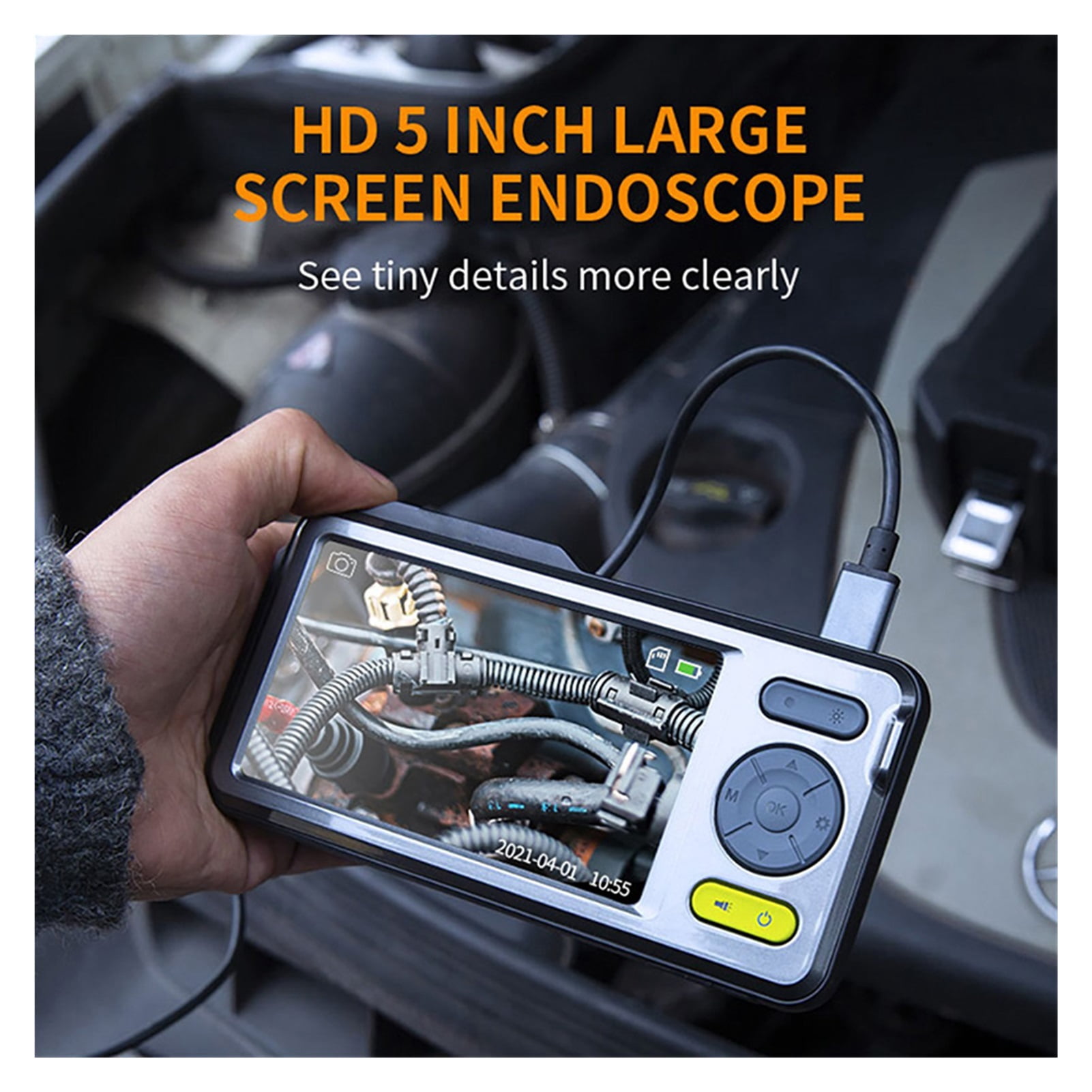 Dual Lens Endoscope With 5" Monitor NTS500B Industrial Waterproof Borescope Inspection Camera With 32GB Card Carrying Case , User-Friendly Borescopes