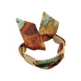 thumbnail image 1 of Colorful Silk Scarf Bracelet Hollowed out Open Cuff Bangle Adjustable Wrist Jewelry Party Date Accessory for Women yellow blue, 1 of 5