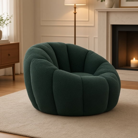 Bean Bag Chair, Large Lazy Sofa with Armrests & High-Density Foam, Comfy Oversized Beanbag for Living Room Bedroom Reading, Green