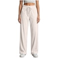 thumbnail image 5 of Horkkom Sweatpants Women Elastic Waist Drawstring Straight Leg Pants Casual Comfy Loose Sweat Pants with Pockets M, 5 of 7