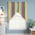 thumbnail image 6 of Colorful Stripes Kitchen Window Curtains, Swag Curtains Valance for Bedroom Living Room Bathroom, Modern Abstract Art Vertical Striped Rod Pocket Window Curtain Block Drapes 2 Panels 36"x63", 6 of 9