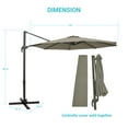 thumbnail image 6 of FLAME&SHADE 10ft Outdoor Round Patio Cantilever Market Offset Umbrella for Deck,Balcony and Poolside, Taupe, 6 of 8