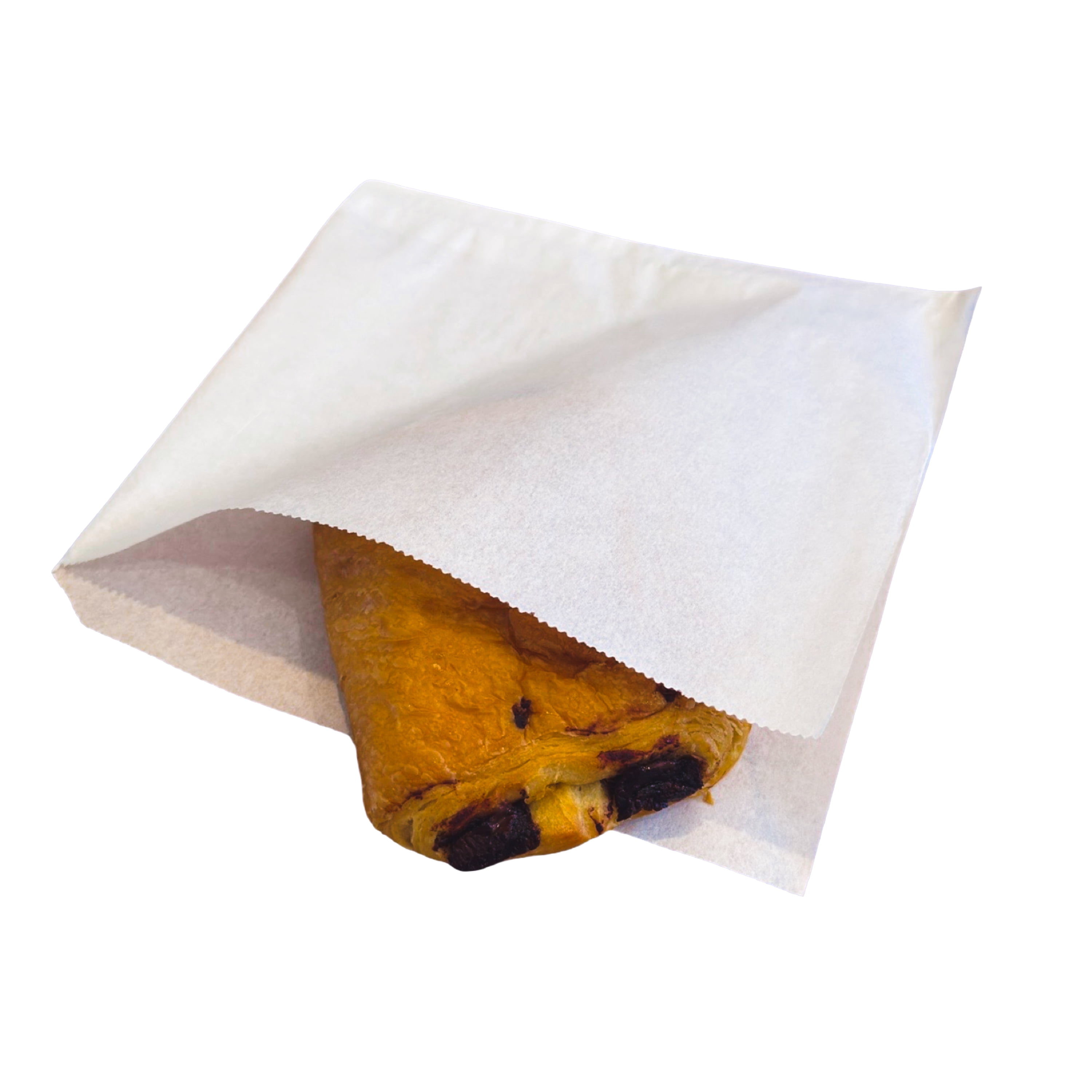 Greaseproof Double-Open Paper Sandwich Bag, White, 6" x 0.75" x 6.75", 1000 Count Box