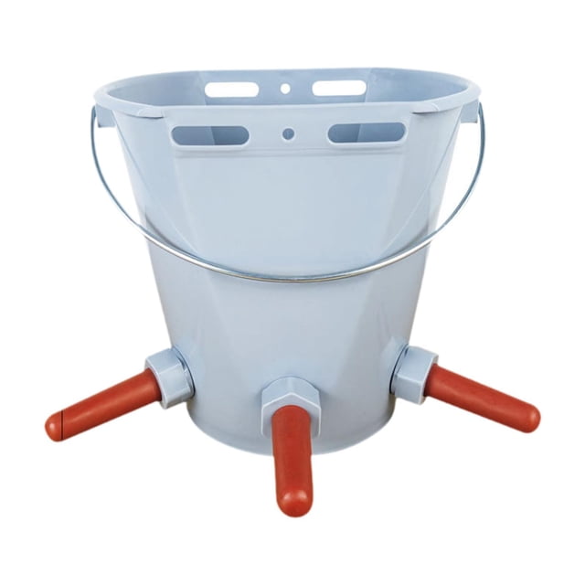Cubo alimentador terneros, cubo alimentación leche, gran capacidad, accesorios, durabilidad con , práctico, con escala, alimentación Gris con 3 pezones
