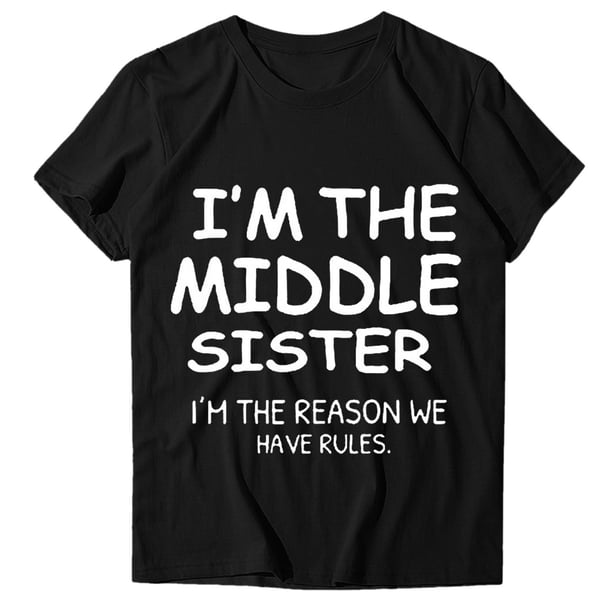 Gibobby Casual Playera de Manga Corta para Mujer Camiseta estampada de manga superior para mujer, camiseta informal corta con letras para mujer(Negro,G)