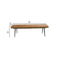 thumbnail image 5 of Benjara BM242105 Bench with Tufted Leatherette Seat and Metal Legs, Brown, 5 of 5