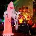 thumbnail image 3 of Costway 8FT Halloween Inflatable Ghost Blow-up Haunting Ghost Bride with Flame LED Light, 3 of 10