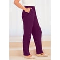 thumbnail image 4 of Roaman's Women's Plus Size Petite Plus Size Soft Knit Relaxed Pull-On Straight Leg Pant, 4 of 6