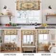 thumbnail image 5 of 2 Pack Vintage Flowers Pattern Valance for Window Blue Classical Bohemian Retro Kitchen Valance Rod Pocket Short Curtain Topper Decorative Window Treatment for Living Room Bedroom 54"x18", 5 of 8