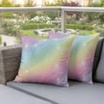 thumbnail image 5 of Waterproof Throw Pillow Covers Set of 2, 26x26 Inch Abstract Rainbow Decorative Pillowcases Outdoor Pillow Slip Cushion Covers Set for Couch Tent Fantasy Ombre Moden Art, 5 of 8