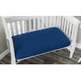 thumbnail image 3 of 100% Jersey Knit Cotton Fitted Crib Sheet, For Standard Crib and Toddler Mattresses Solid Navy, Soft & Breathable, for Boys and Girls, Size 28"x 52"x 9’’ Pack of 2, 3 of 5