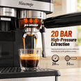 thumbnail image 4 of Hausmojo M5520 Espresso Machine with Grinder & Milk Frother , 20 Bar Semi-Automatic Cappuccino Latte Maker for Home, 4 of 10