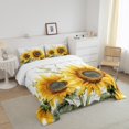 thumbnail image 3 of Erosebridal Ensembles de Literie Tournesol Doré Complet avec Couette, Insert de Couette Floral Botanique, Décor Rustique de Ferme, Réversible, 3 of 7
