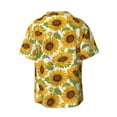 thumbnail image 4 of Goofa Sunflowers Printed Men's Casual Short-sleeved Shirt,Lightweight Breathable Button-down,Summer Casual men's top,Versatile Fashion shirt-Medium, 4 of 7