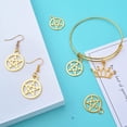 thumbnail image 7 of 50pcs Pentacle Star Charms Alloy Round Vintage Pentagram Pendants Protection Lucky Pentagram Charms for DIY Bracelets Necklaces Craft Jewelry Making Accessory, Golden, 24.5 mm x 20 mm, 7 of 7