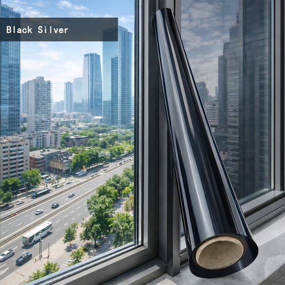 No Glue Static Cling Heat Insulation Window Film Cuttable Privacy Sun Blocking Glass Sticker for Balcony Bedroom Office 60*300cm /23.62*118.111N