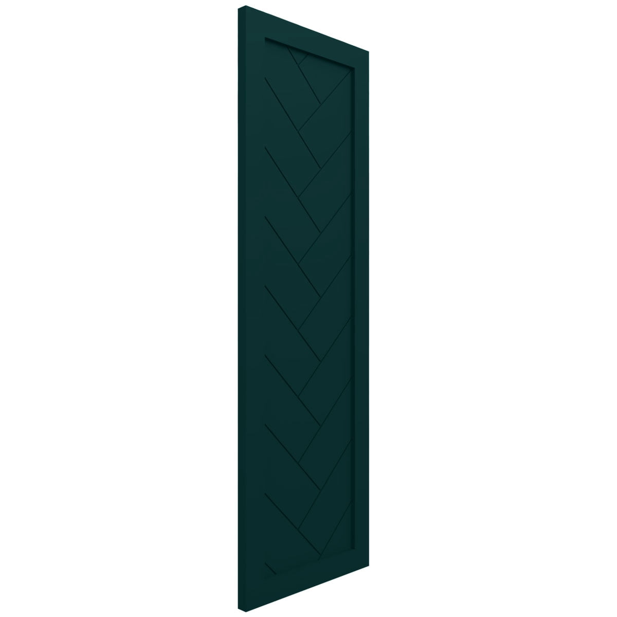 Ekena Millwork 15"W x 60"H True Fit PVC Single Panel Herringbone Modern Style Fixed Mount Shutters, Thermal Green (Per Pair - Hardware Not Included)