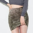 thumbnail image 6 of EDFBUYKRS Female Skirts Plus Size Skirts for Women 5X Women's Slim Skirt Sequin Skirt High Waist Full Belly Skirt Solid Elegant Skirt, 6 of 6