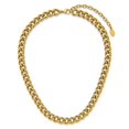 thumbnail image 5 of Diamond2Deal Stainless Steel Polished Yellow IP-plated Round Curb Link Necklace for Women 18.5", 5 of 7