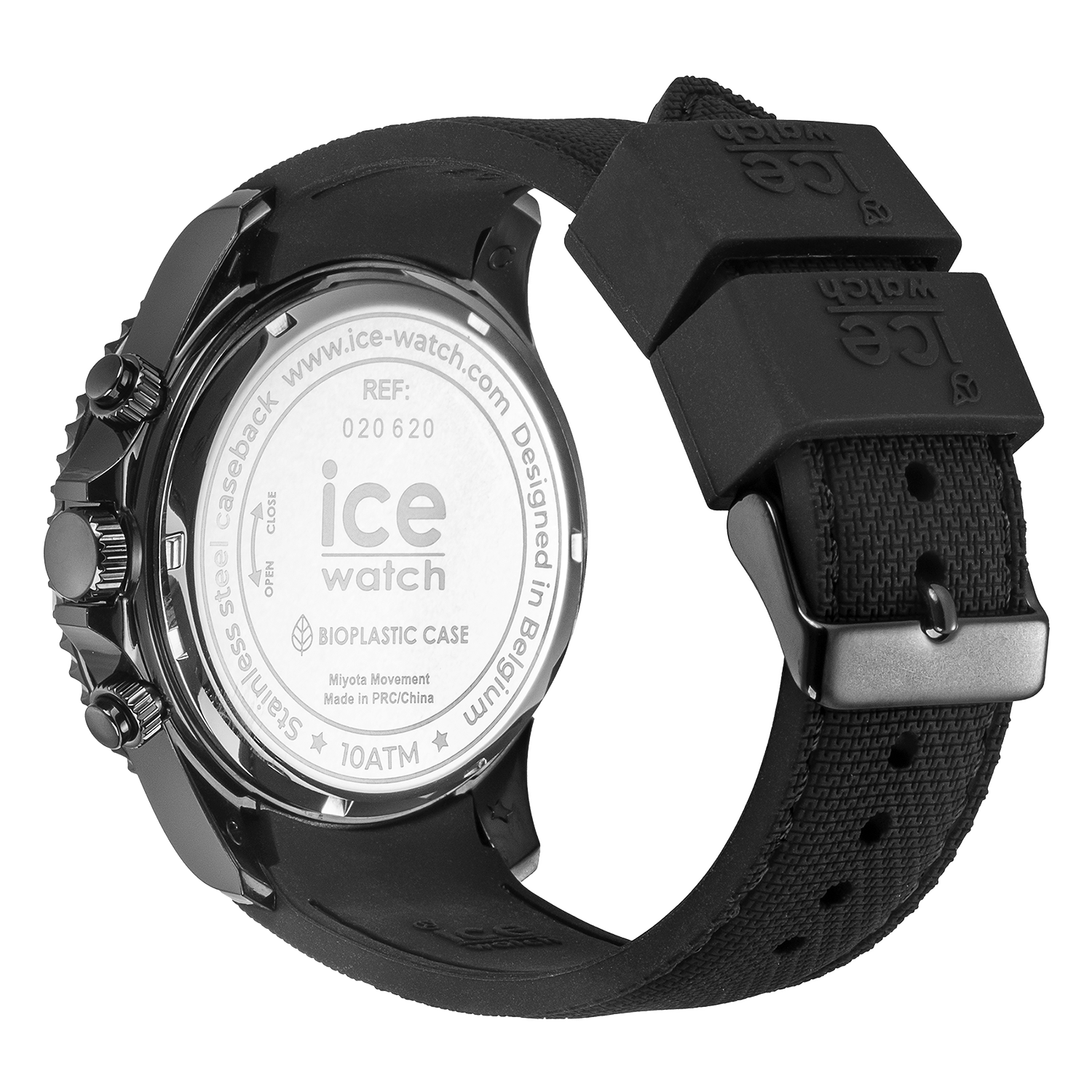 Ice-Watch - ICE Chrono Black Rose-Gold - Men's Chronograph Wristwatch with Silicon Strap - 020620 (Large) - 10 ATM Water Resistant Watch for Men, Suitable for Swimming
