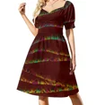 thumbnail image 2 of of desires - Colorful abstract Brown Layers Sleeveless Dress long sleeve dresses dress for woman, 2 of 7