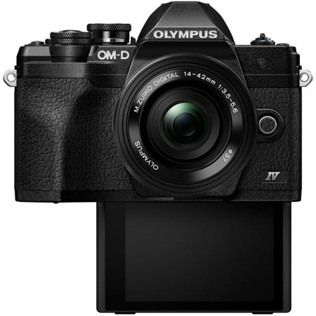 Olympus - V207132SU000 OM-D E-M10 Mark IV Mirrorless Digital Camera with 14-42mm Lens - Black