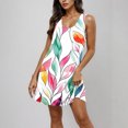 thumbnail image 3 of JTZGDY Summer Dresses for Women Casual Floral Pattern Print Sleeveless Round Neck Graphic T-Shirts Dress Loose Flowy Comfy Tunic Dress Fashion Beach Tank Sundress with Pockets Multicolor#11 M, 3 of 7