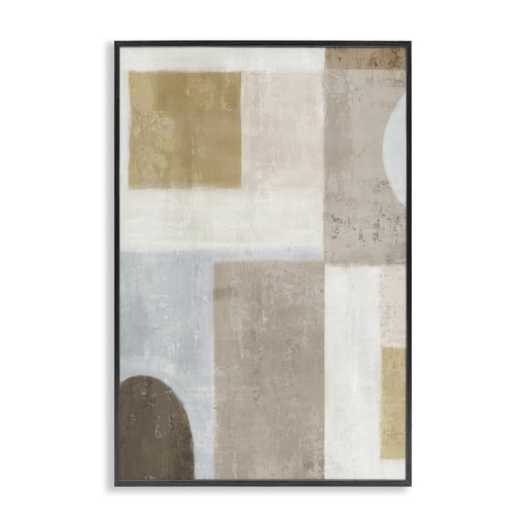 Stupell Industries Transitional Subtle Drift Geometrics Black Framed Giclee Art, 12 x 18, by Emma Peal