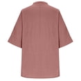 thumbnail image 5 of cocolona Womens Summer Linen Shirts Button V Neck 3/4 Sleeve Tops Fashion Casual Loose Tunic Blouses, 5 of 7