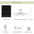 thumbnail image 6 of Solar Rechargeable Ceiling Fan with Light, 25W Solar Panel Powered Small Hanging Fan with 32Wh/10000mAh Battery Backup for Gazebo, Chicken coop, Greenhouse with Remote Control, Adjustable Light, 6 of 7
