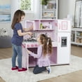 thumbnail image 3 of Melissa & Doug Wooden Chef’s Pretend Play Toy Kitchen With “Ice” Cube Dispenser – Cupcake Pink/White - FSC Certified, 3 of 10