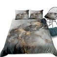 thumbnail image 3 of Move Over Grey Marble Bedding Sets Full Abstract Marble Duvet Cover Set Gold Marble Pattern Microfiber No Filling, 3 of 7